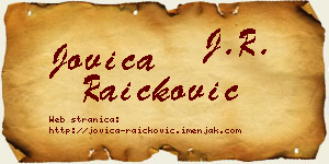Jovica Raičković vizit kartica